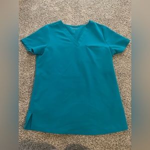 Teal mandala scrub top
